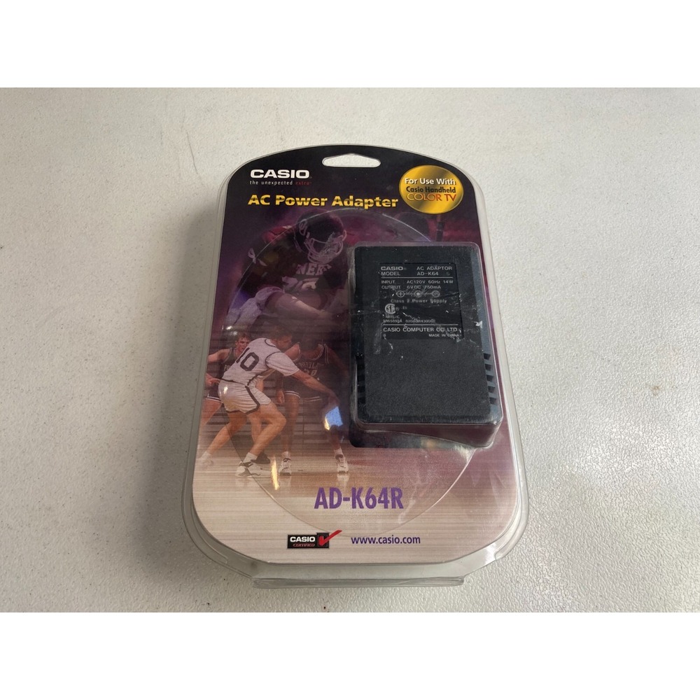 Casio AD K64 AC Adaptor Power Supply Output 6VDC 750mA Factory Sealed